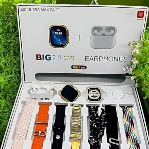 GET IN THE GAME I20 ULTRA MAX SUIT 10 in 1 SET BT CALLING SMART WATCH with AMOLED DISPLAY & ACTIVITY, HEALTH TRACKER for MEN & WOMEN